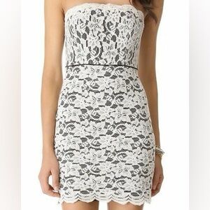 Diane Von Furstenberg Walker lace strapless mini sheath dress